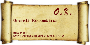 Orendi Kolombina névjegykártya